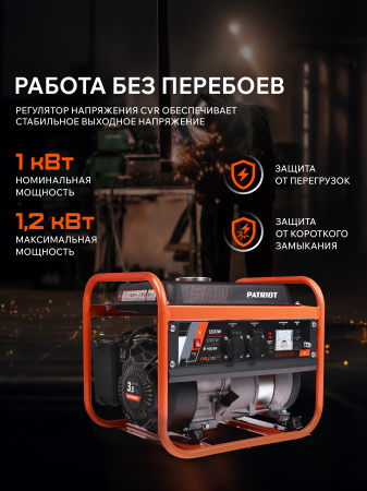 Бензиновый генератор PATRIOT GRS 1500 фото