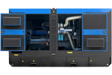 Дизельный генератор ТСС ЭД-250-Т400 в шумозащитном кожухе на прицепе фото