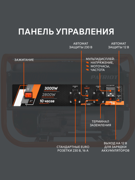 Бензиновый генератор PATRIOT GRS 3800 портативный фото