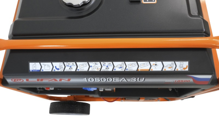 Бензиновый генератор Lifan 10500EA-3U с датчиком моточасов (с мощн без огранич при 1-но и 3-х фазном режиме) фото