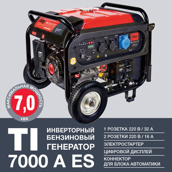 Бензиновый инверторный генератор Fubag TI 7000 A ES для газового котла фото