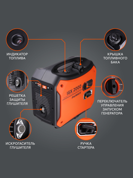 Бензиновый инверторный генератор PATRIOT iGX 2000 для газового котла фото