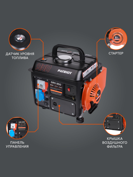Бензиновый генератор PATRIOT GRS 950 для дачи фото