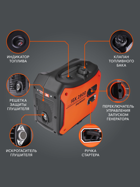 Бензиновый инверторный генератор PATRIOT iGX 2800 для газового котла фото