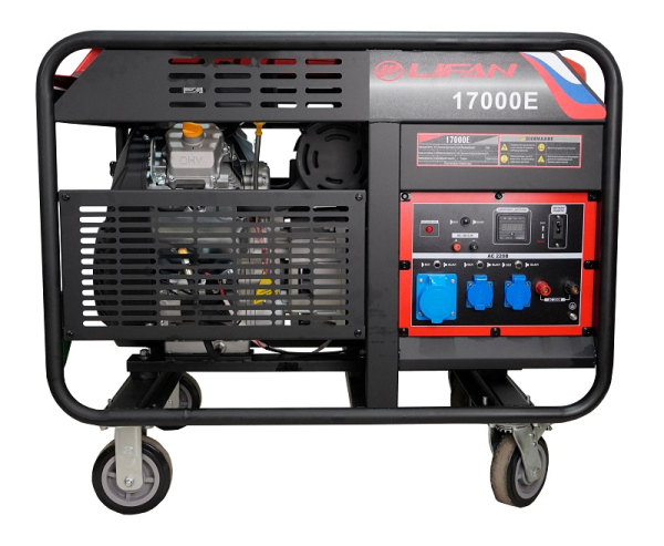 Бензиновый генератор Lifan 17000E на колесах фото