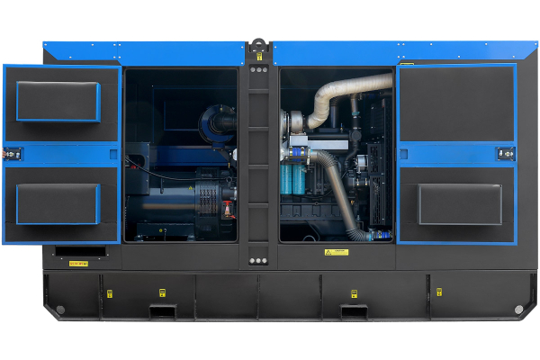 Дизельный генератор ТСС ЭД-250-Т400 с АВР в шумозащитном кожухе на прицепе 025293 промышленный фото